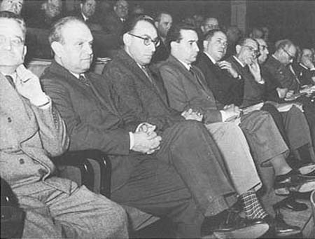 1955 - Francesco De Martino, Giacomo Mancini, Dario Valori, Achille Corona, Mauro Scoccimarro