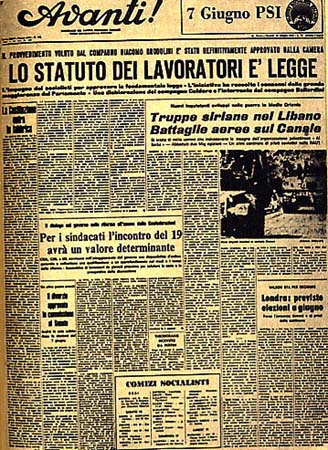 1970 - Lo statuto dei lavoratori è legge della Repubblica Italiana 