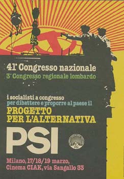 1978 - Manifesto del 3° Congresso Regionale Lombardo del PSI 