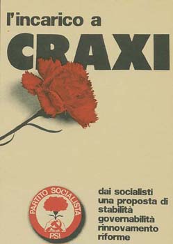 1983 - Manifesto del PSI in occasione della nomina di Bettino Craxi alla Presidenza del Consiglio 