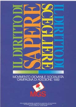 1989- Campagna di tesseramento alla Federazione Giovanile Socialista 