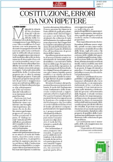 COSTITUZIONE, ERRORI DA NON RIPETERE di Alfiero Grandi